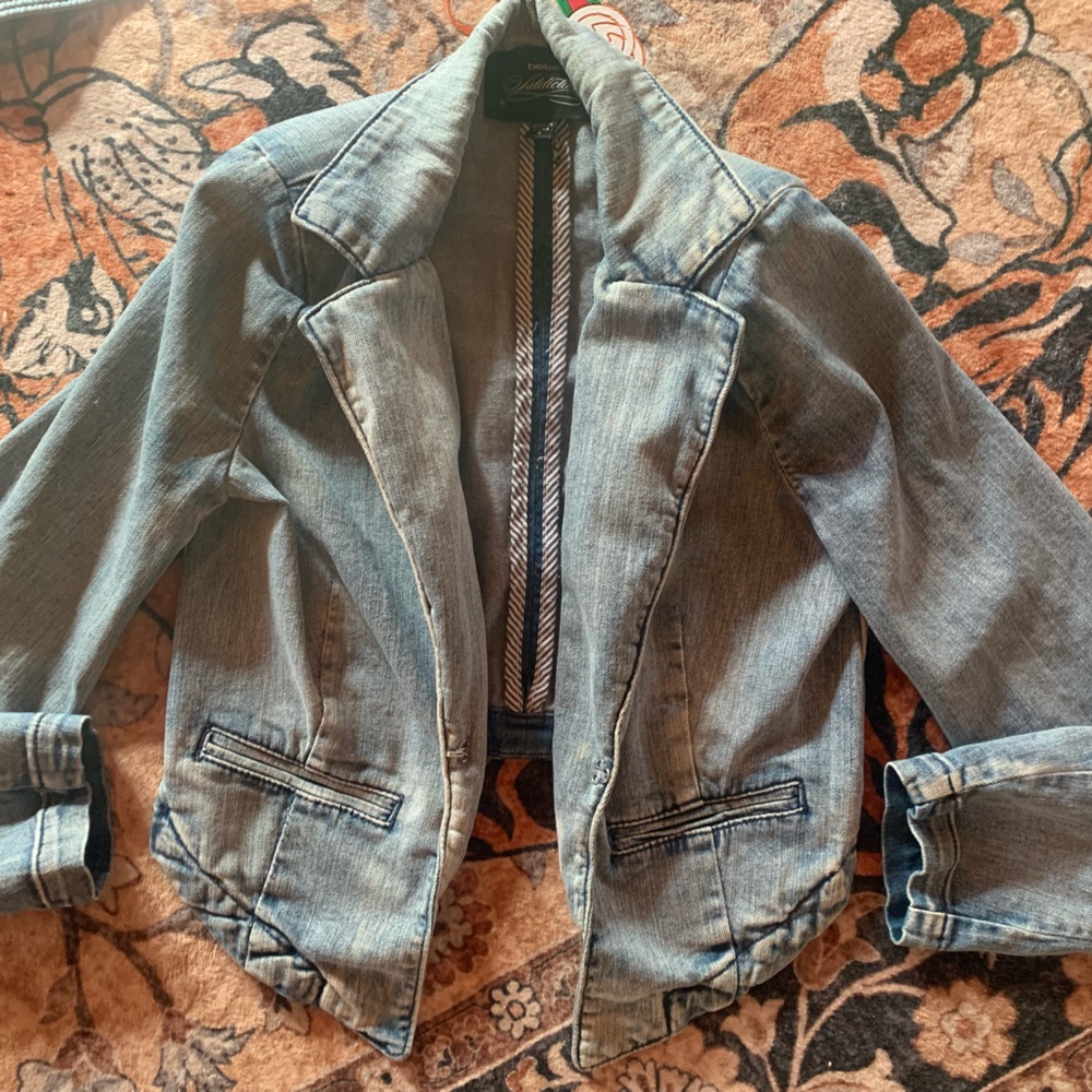 Y2k light Blue Denim blazer